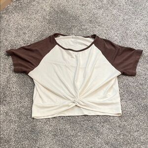 Buffbunny Brown and Cream Women's Top